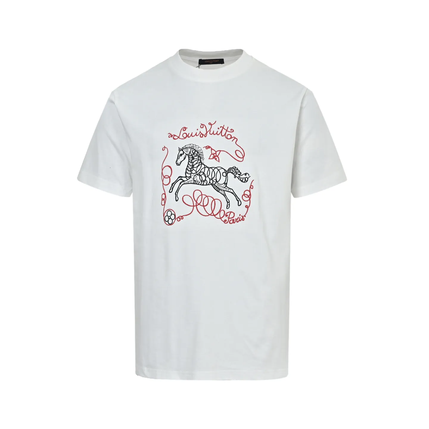 Louis Vuitton/Louis Vuitton Year of the Horse Limited Edition Galloping Horse Embroidered Short Sleeves